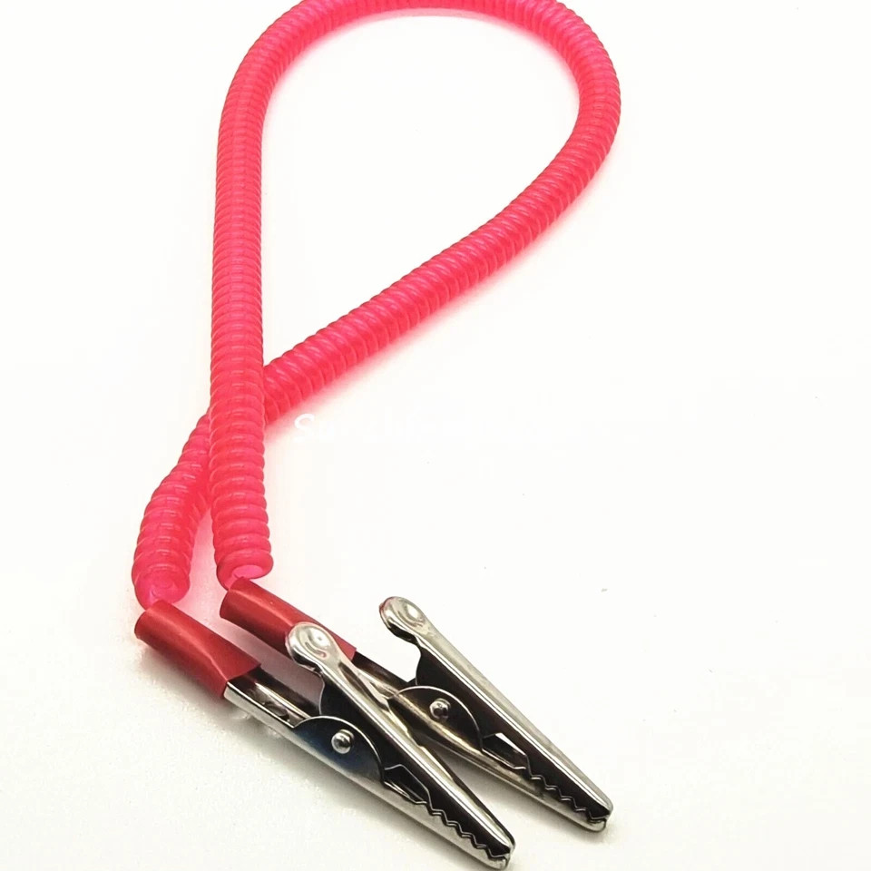 5 Pcs Dental Patient Bib Clip Chains Napkin Holder Flexible Coil Plastic Mixed