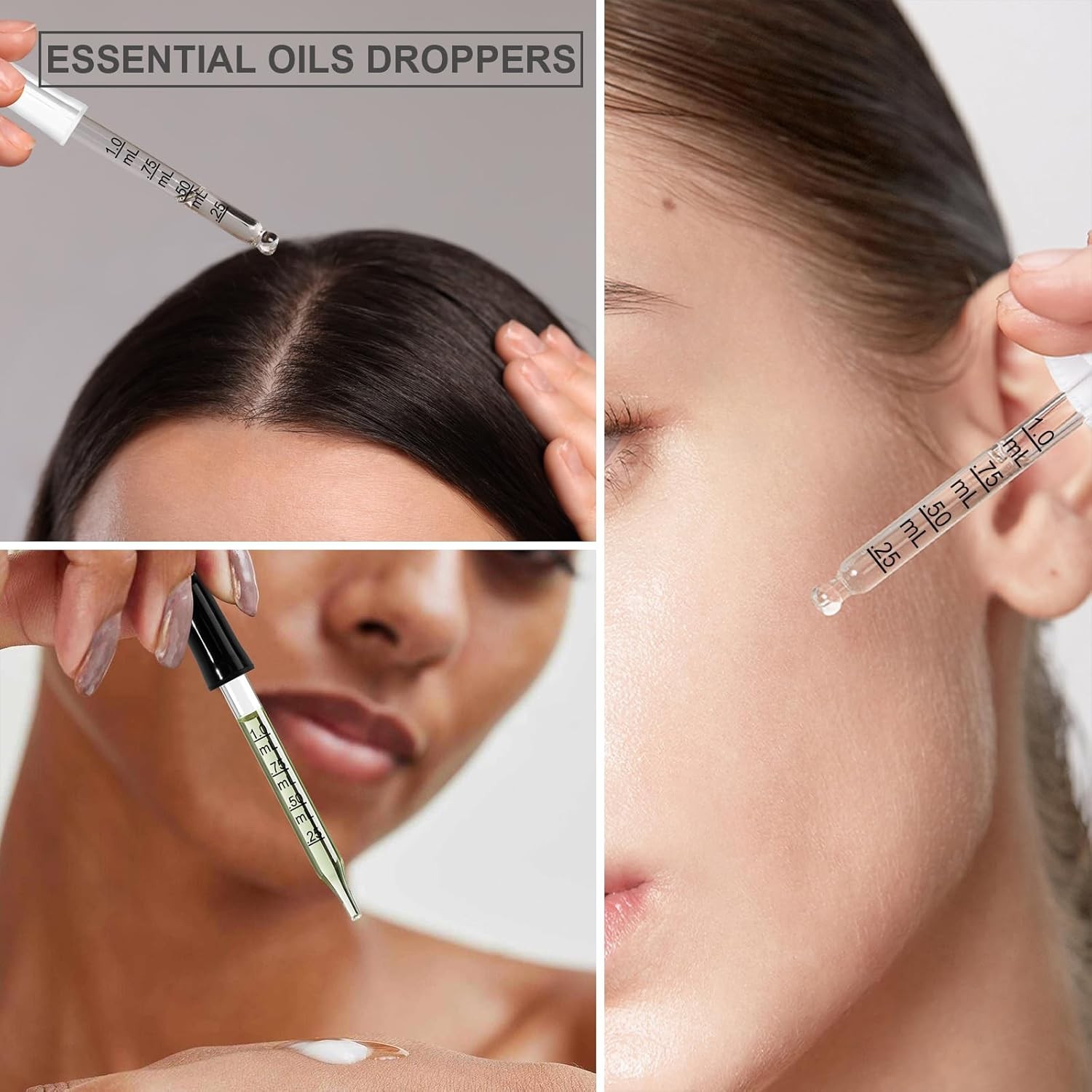 10Pcs Eye Dropper 1ml Glass Pipette for Oils Medicine Crafts Essential Food(1ml)
