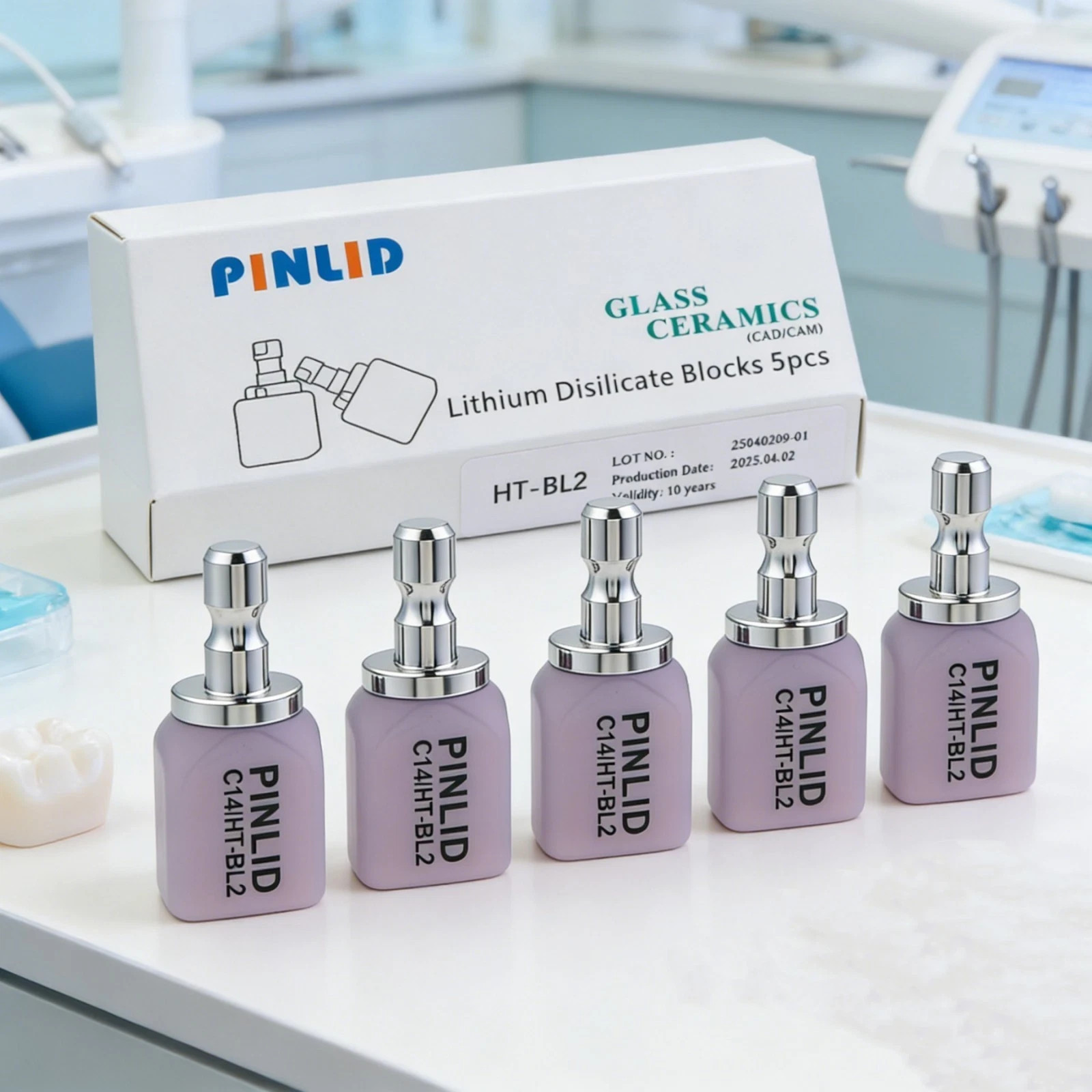 Dental Emax Glass Ceramic Blocks C14 CAD/CAM Lithium Disilicate CEREC Block 5PCS