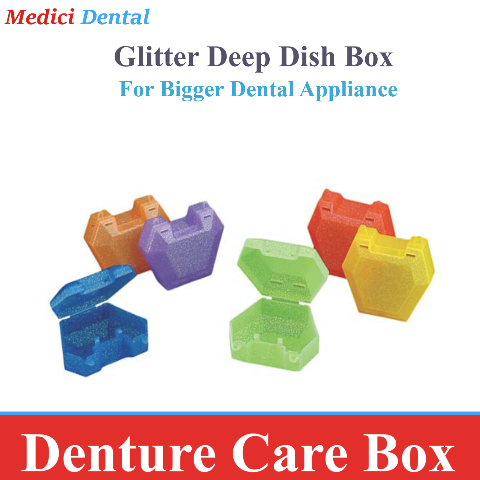 Denture Care Retainer Box with Tray Denture Toothbrush with Rinsing Basket