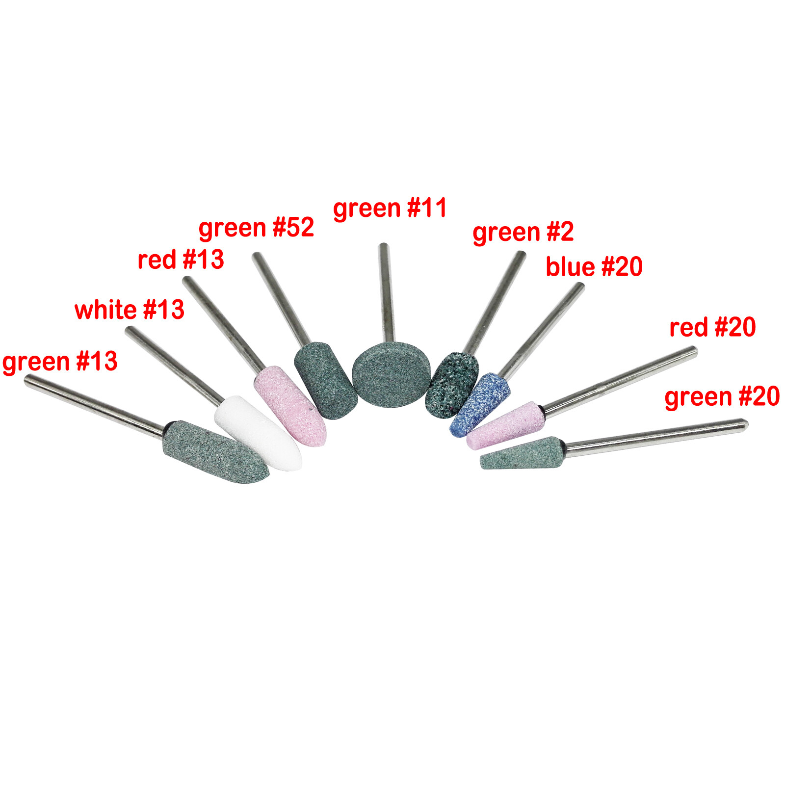 10*Dental Mounted Polishing Gravel Ceramic Finishing Stone HP shank bur polisher