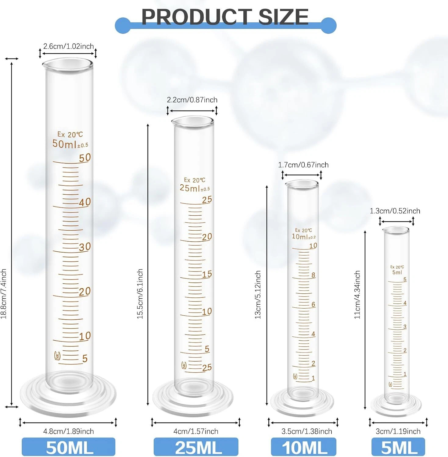 14Pcs Lab Flask Glass Measuring Glass Set: Beakers & Cylinders Lab Drying Rack