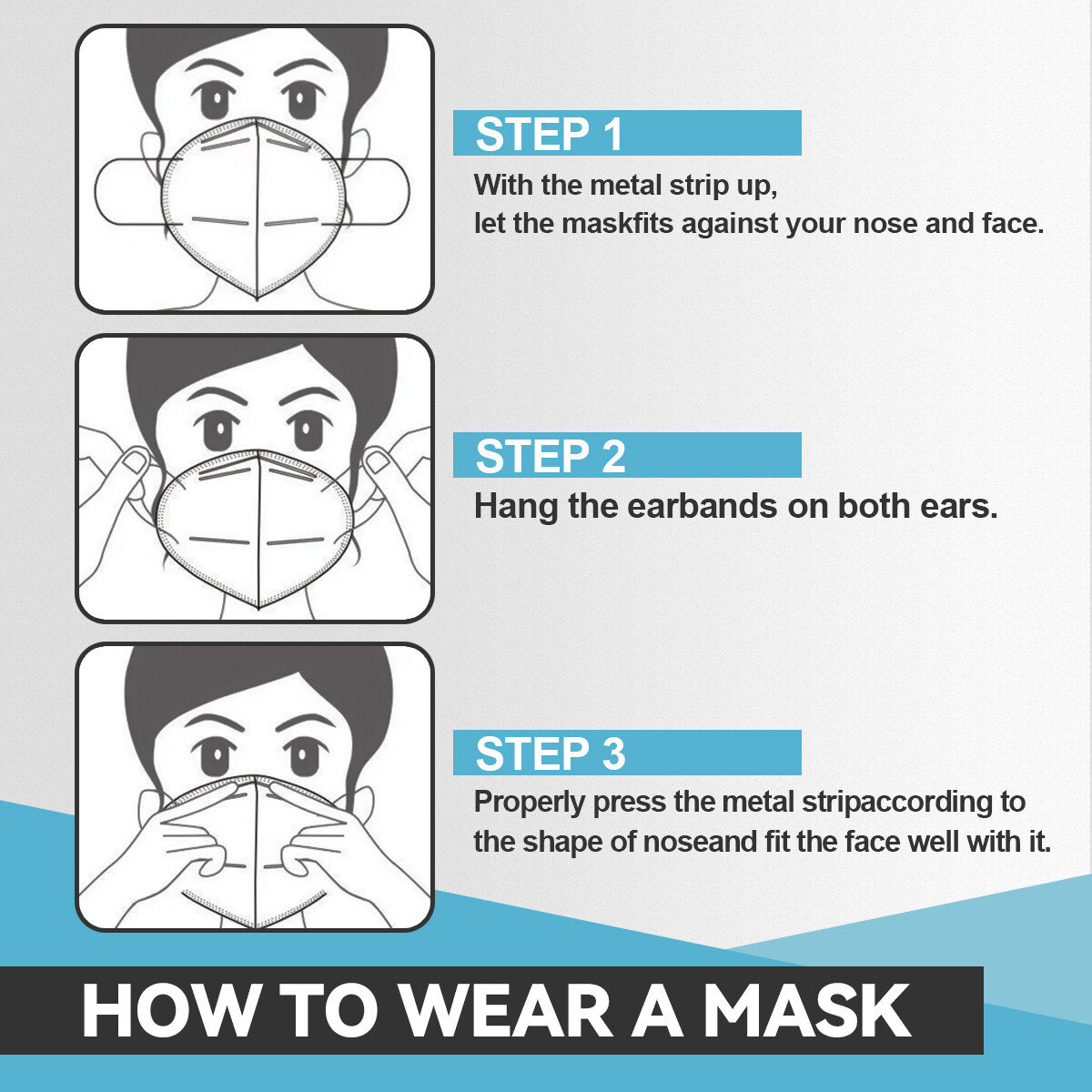 [10/20/30/50/100 Pcs] BLACK 5-Ply Disposable KN95 Face Mask BFE 95% Mouth Cover