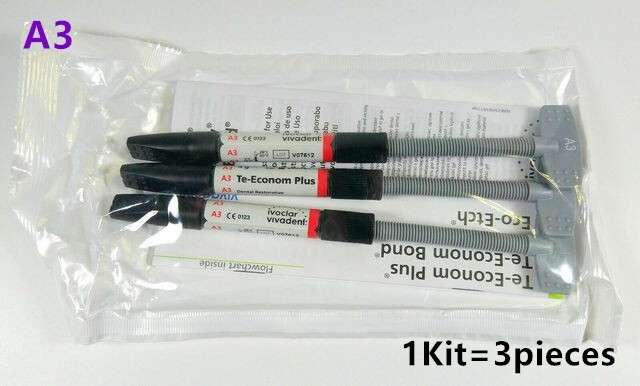 3 Syringes/Set Ivoclar Vivadent Dental Light Cure Composite TE-Econom Plus Resin