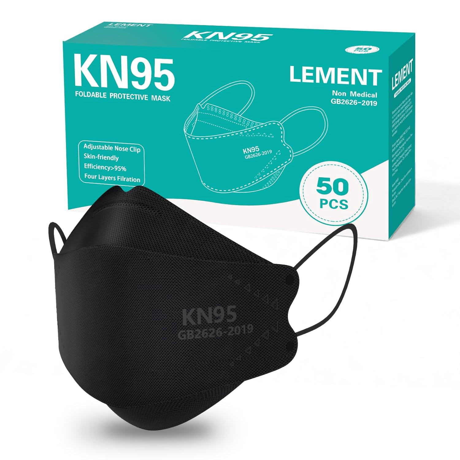 KN95 Face Masks,50 Pack Breathable Cup Dust Disposable Masks For Adult,Teenager