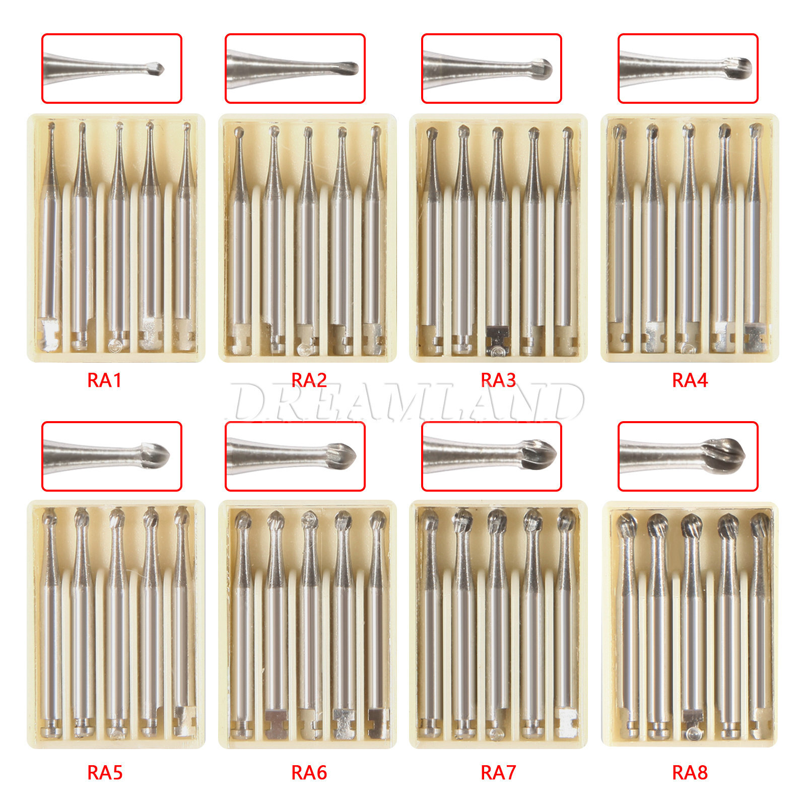 RA1-8 Dental Lab Clinic Tungsten Steel Burs For Contra Angle Handpiece