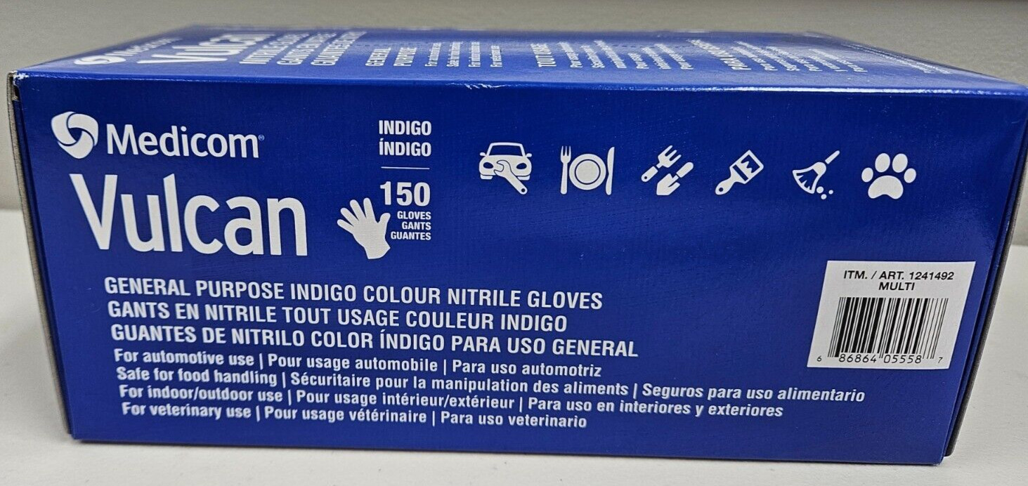 Medicom Vulcan Nitrile Glove Gant General Purpose LARGE 150 Automotive LG L