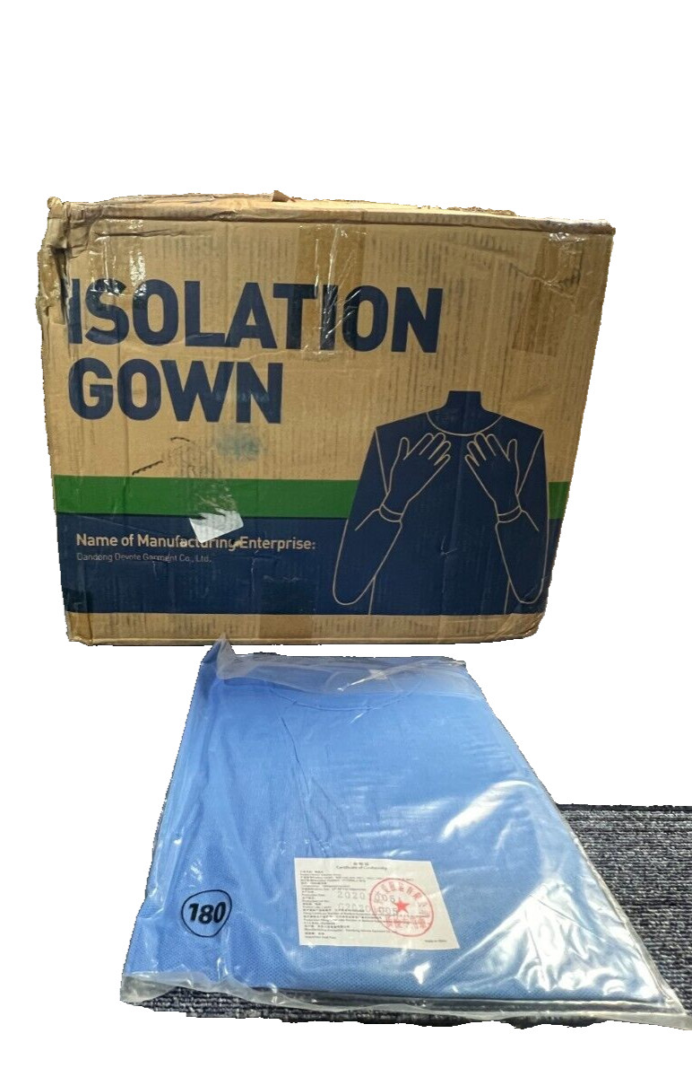 QTY 120 Dandong Devote Isolation Gown Size 180 XL Single Use