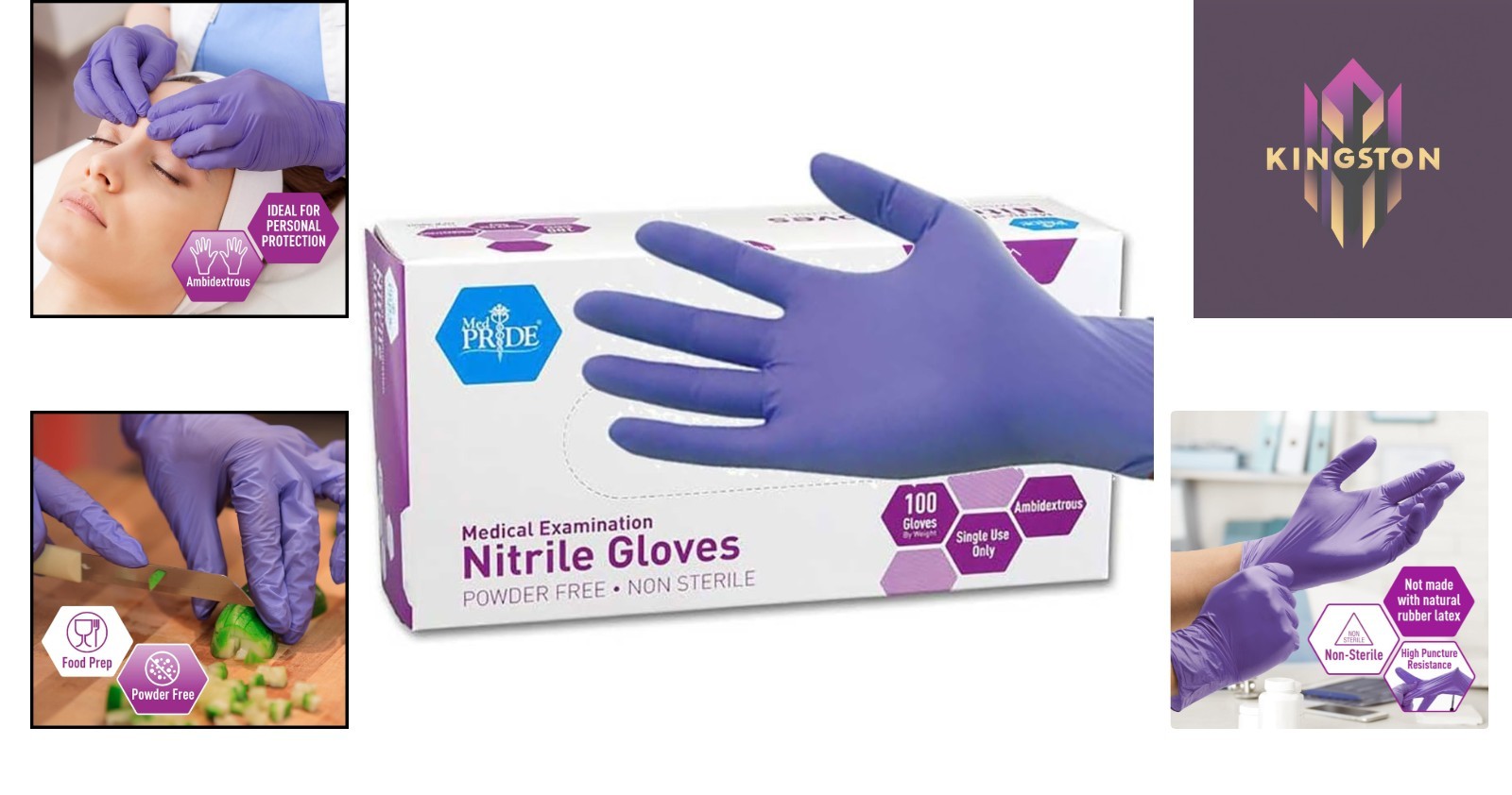 Comfortable Medium Nitrile Exam Gloves in Iris Blue – Box of 100 for All Needs