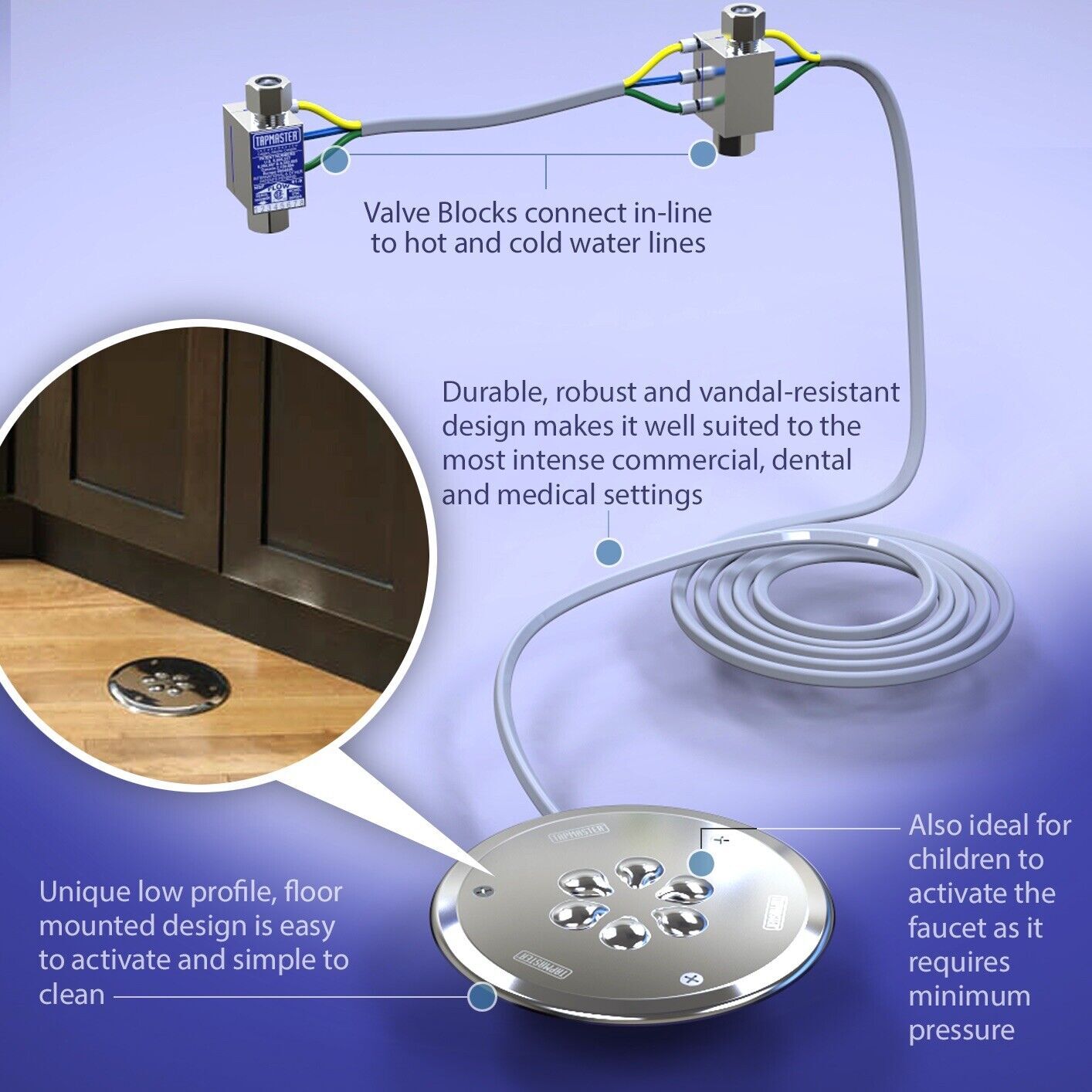 Tapmaster Model 1780 Standard In-Floor Foot Faucet Activator