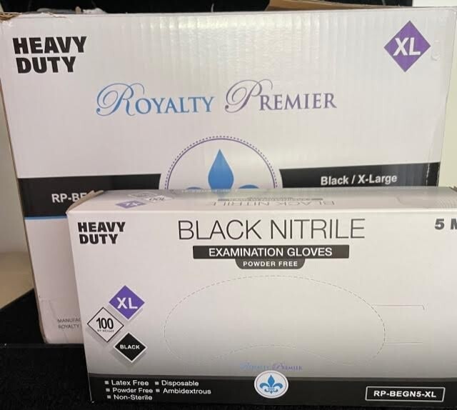 5 mil X-large Heavy Duty Nitrile Exam Gloves Powder Free 100 Pieces Bulk