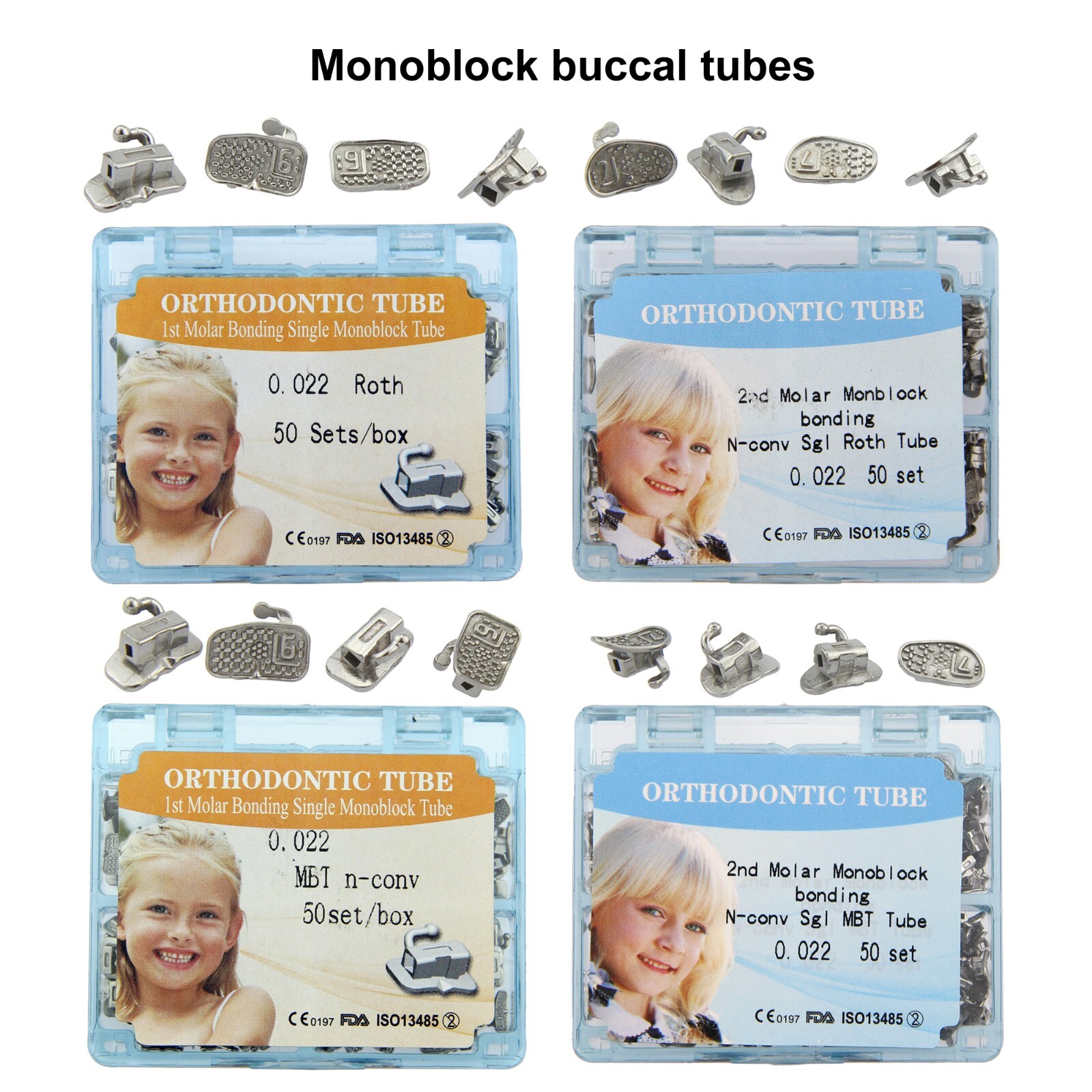 tubos de ortodoncia Dental Orthodontic Buccal Tube 1st 2nd Molar MBT Roth 022