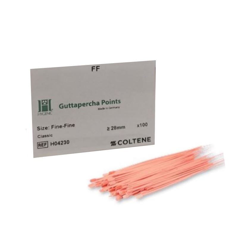 *100-Pieces* Coltene Hygenic Guttapercha Points Classic Size: Fine-Fine H04230