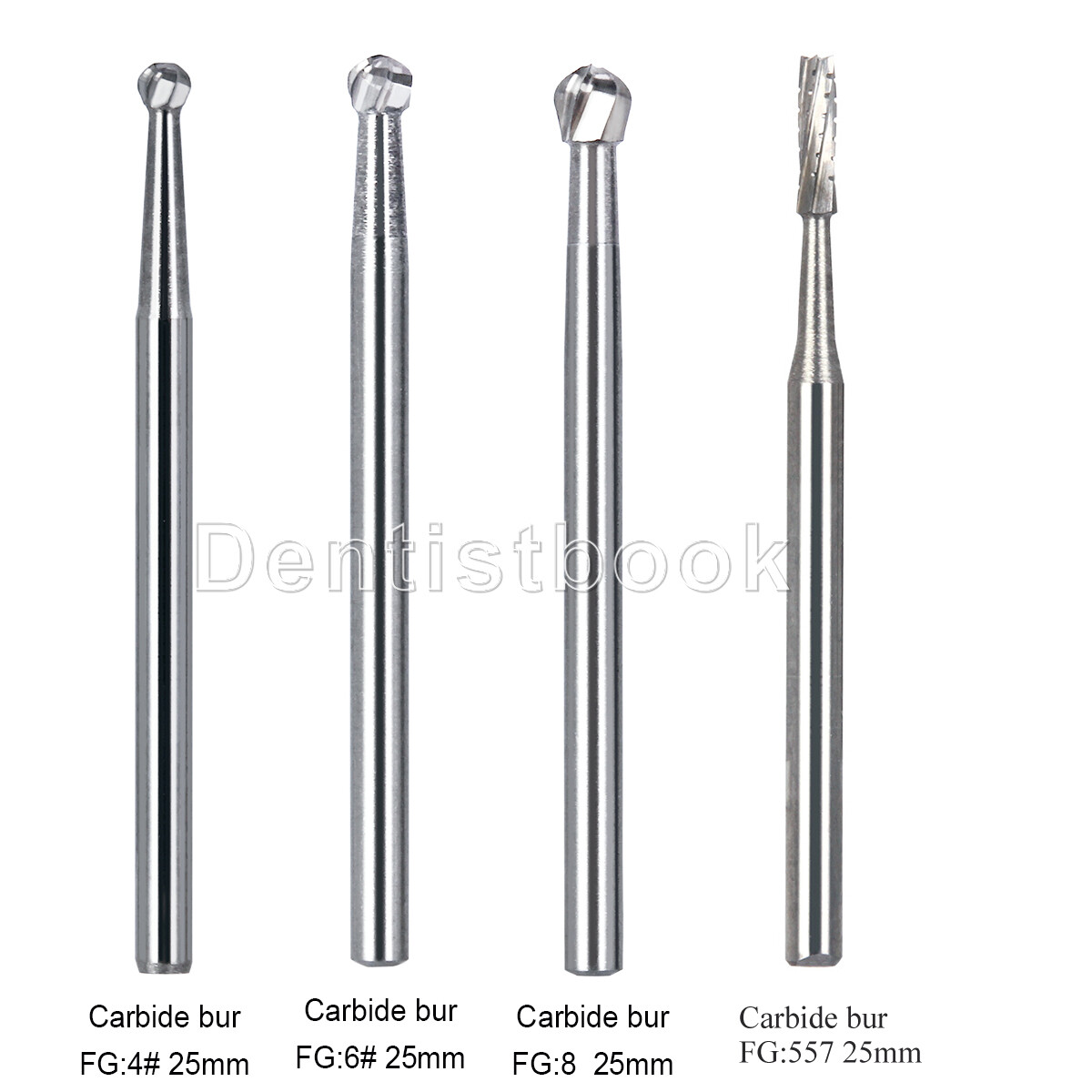 AZDENT Dental Surgical Handpiece FG Bur Tungsten Carbide Round/Straight Fissure