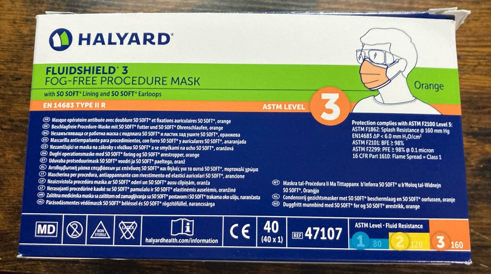 Halyard Fluidshield 3 Fog Free Procedure Masks 47107 38 Count