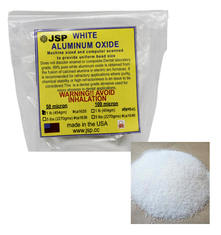 ALUMINUM OXIDE 50 micron WHITE 1 lb Polishing Blasting Media Abrasive Tumbling