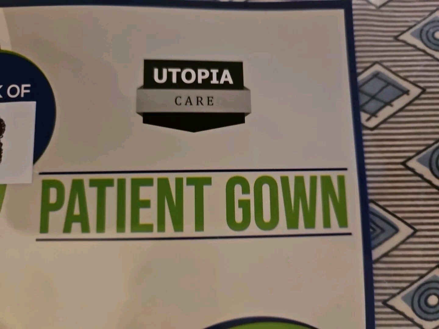 Utopia Care Patient Hospital Gowns 3 Pack Unisex Diamonds Fits Up To 2XL New
