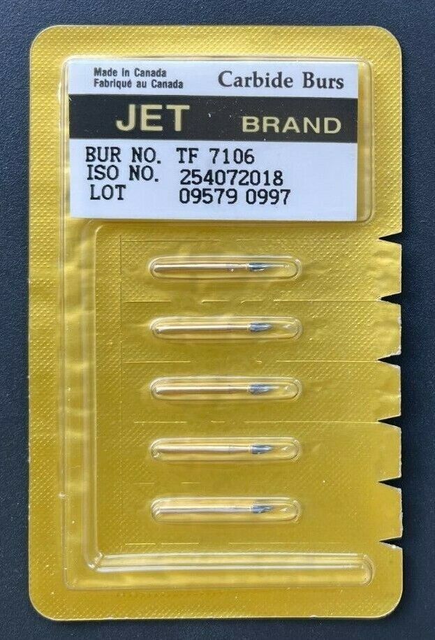JET KERR TRIMMING & FINISH CARBIDE BURS 12 BLADES TF 7106 FLUTE