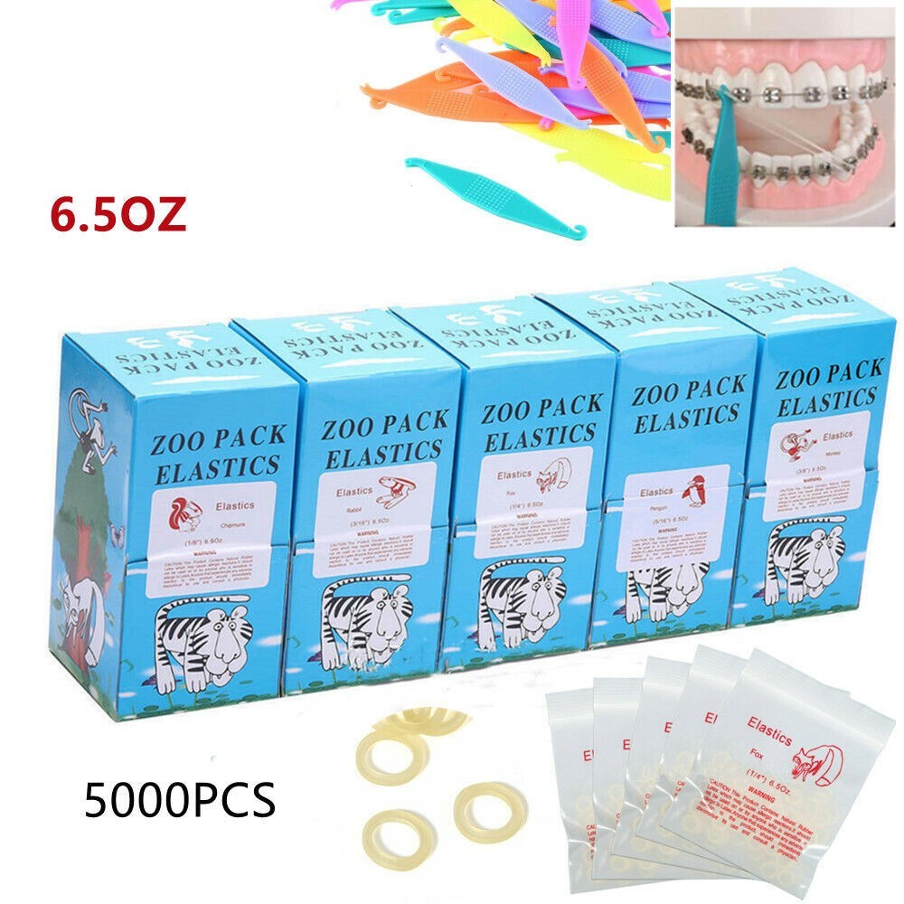 Dental Orthodontic Rubber Bands Ortho Elastics Latex Braces 15 Sizes For Choice