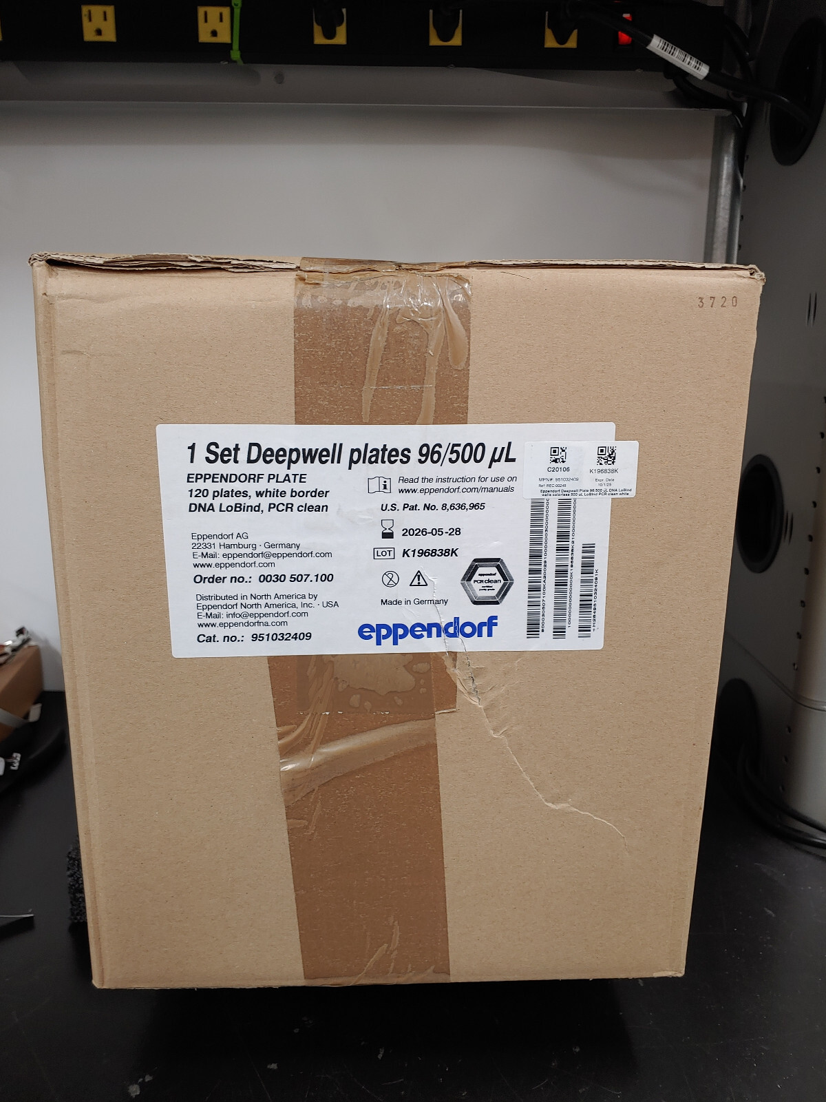 120 Box EPPENDORF 951032409 1 Set Deepwell Plates 96 500µL LoBind WhIte Border