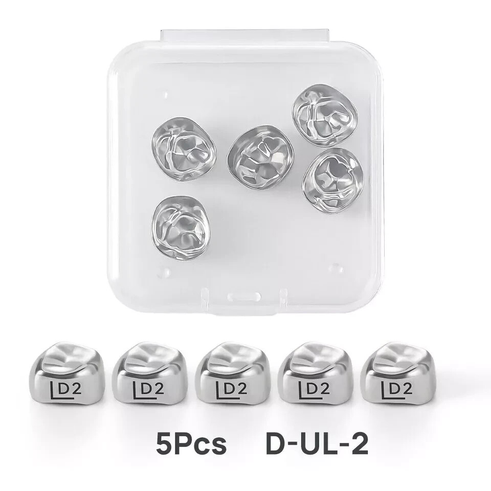 5Pcs Dental Stainless Steel Kids Primary Molar Crowns Pediatric crown 48 Size