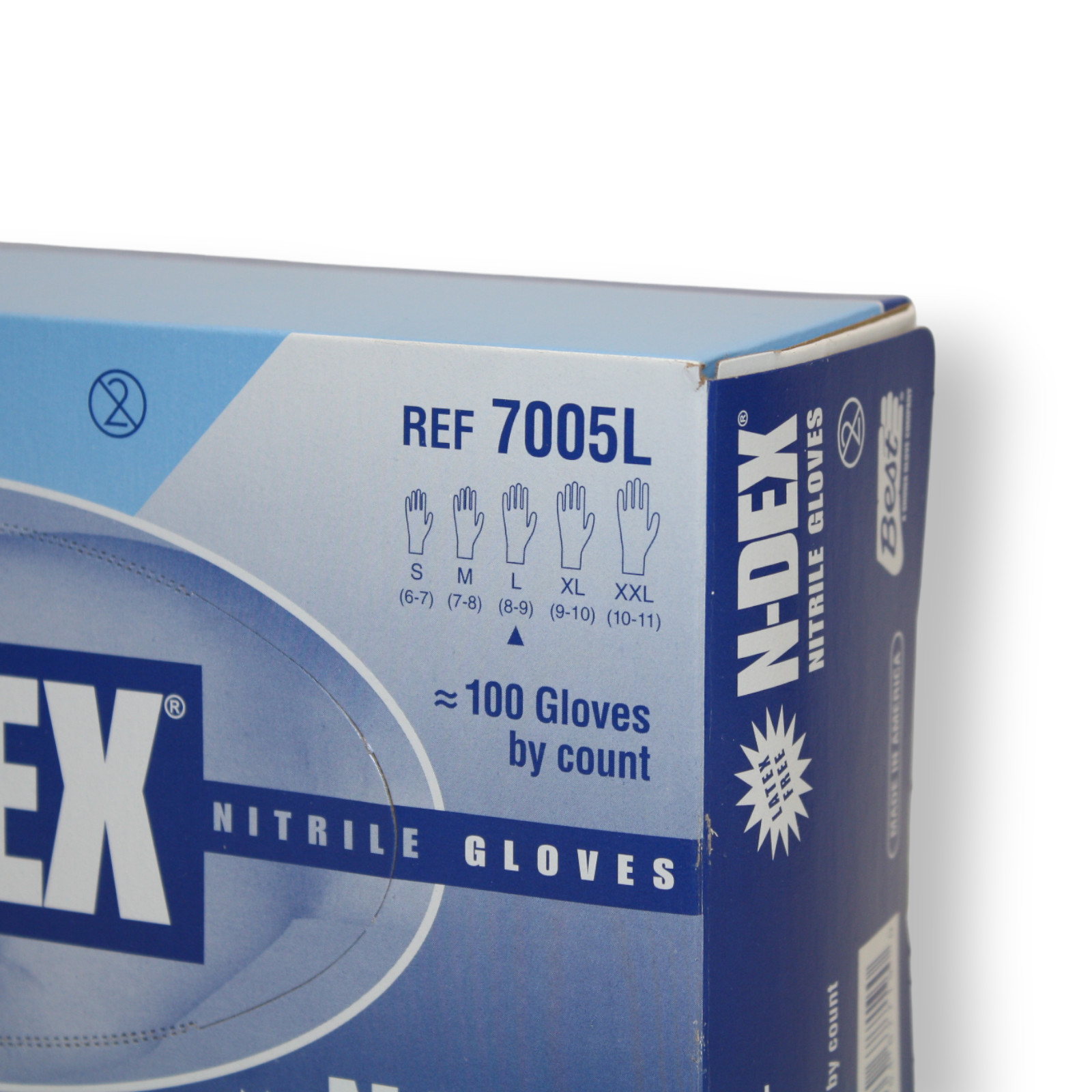 SHOWA N-Dex 7005 L Nitrile Gloves Large Made in USA 20 boxes (2000 Gloves Total)