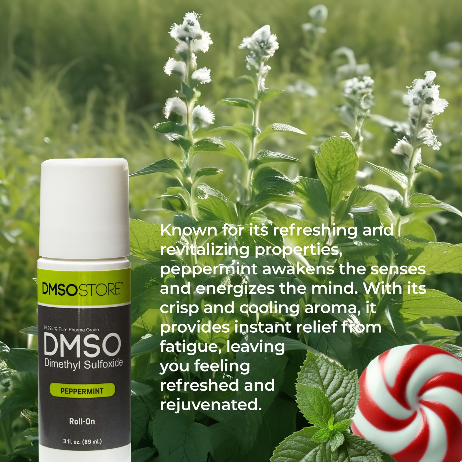 DMSO Roll on 3 oz with Peppermint Scent