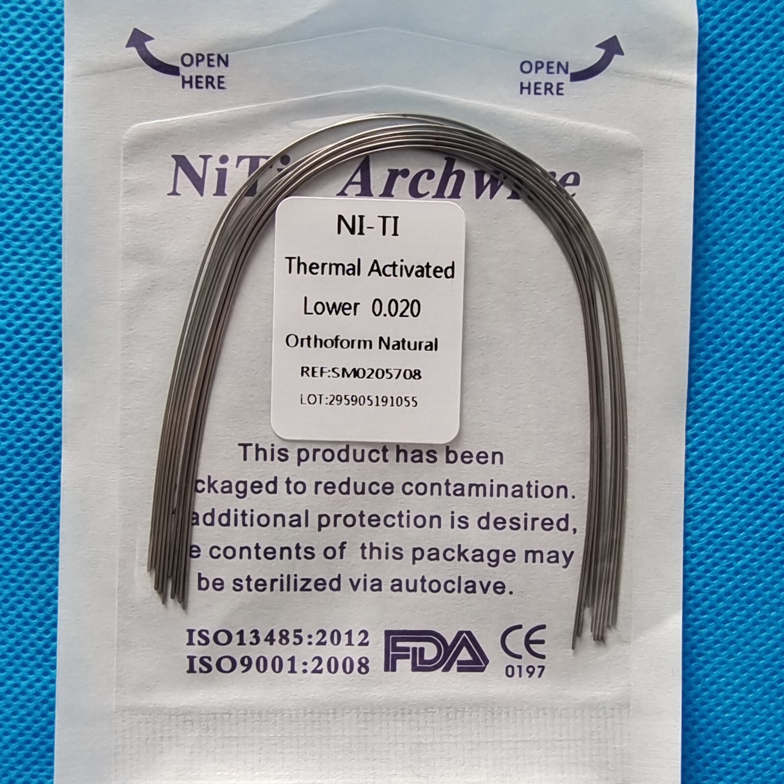 Dental Orthodontic Niti Thermal Activated Round Arch Wire Natural Form