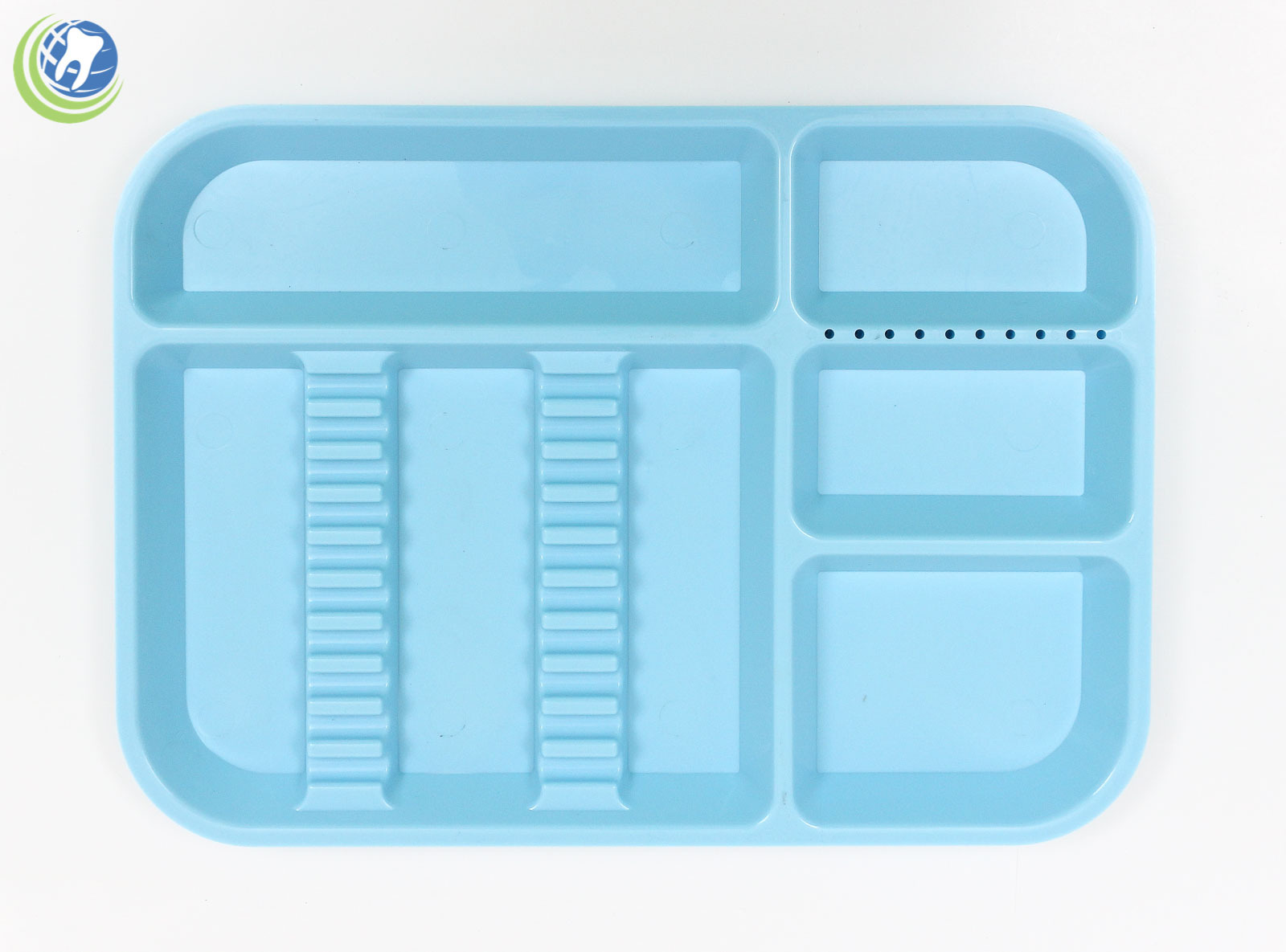 DENTAL INSTRUMENT SET UP TRAY INCLUDES BUR HOLDER SECTION BABY BLUE COLOR SIZE B