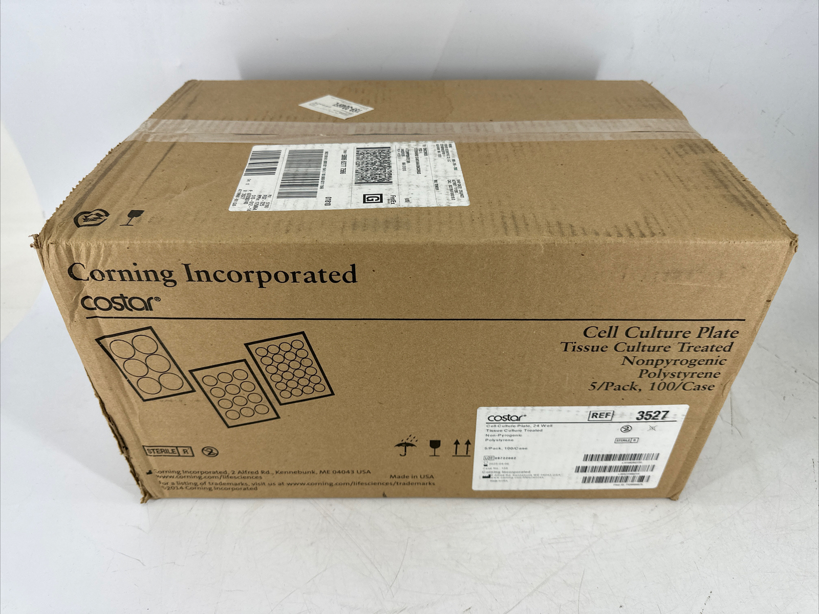 BOX OF 100 Corning Costar 3527 Cell Culture Plate 24 Well TC Treated NEW SEALED