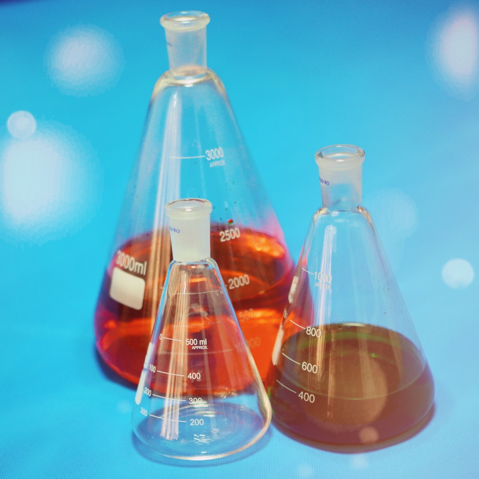 Lab glass erlenmeyer flask 2000ml with standard joint 24/40 conical flask