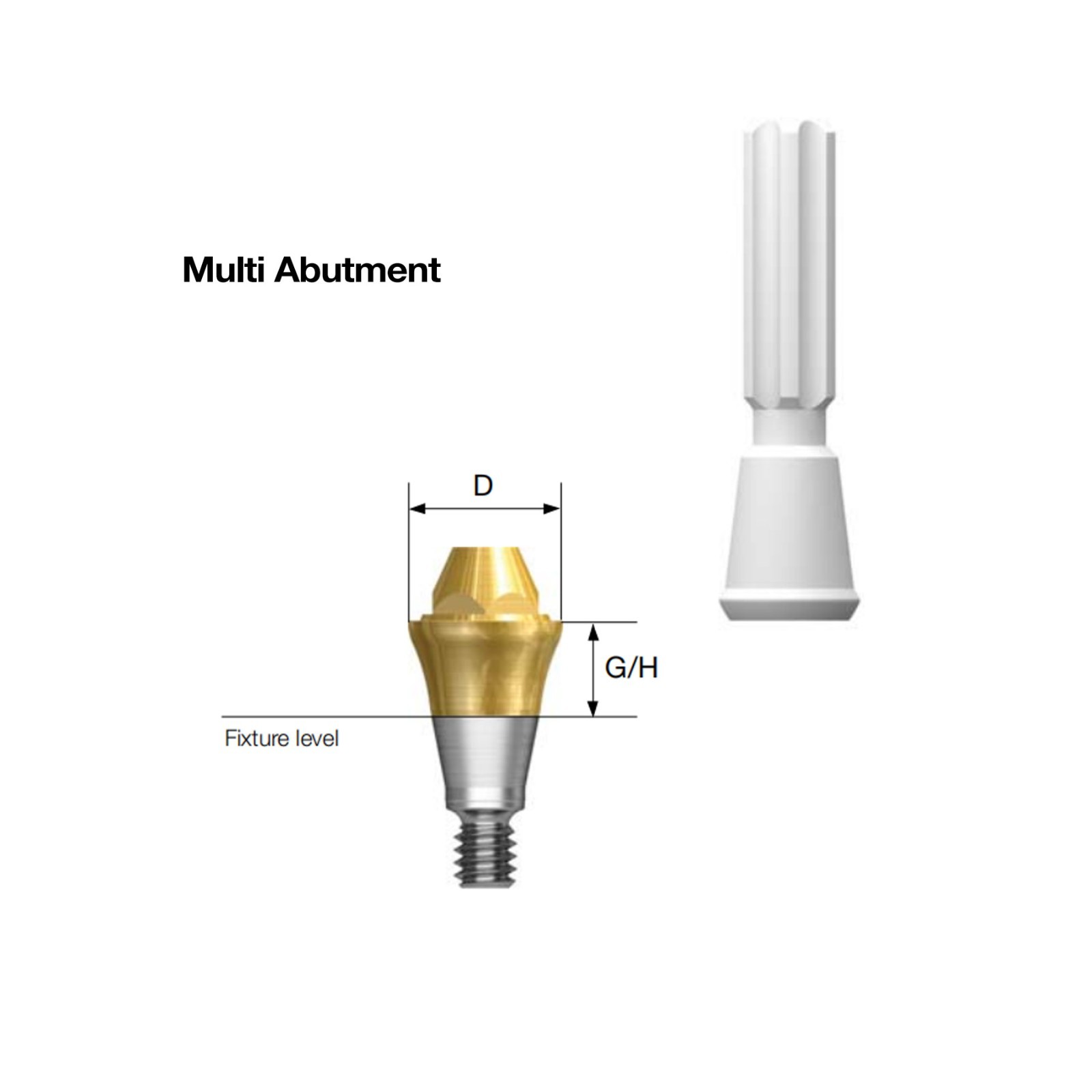 Dental Multi unit straight abutment 4.8 MU fits Hiossen Osstem Mini Regular plat