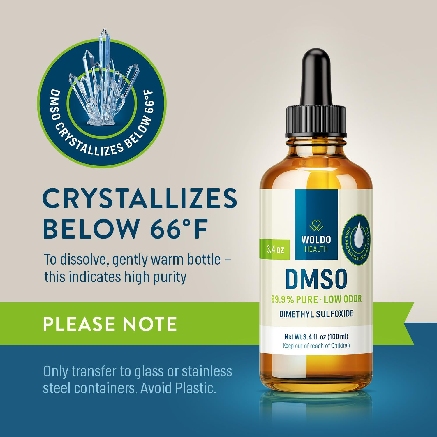 DMSO 99.9% Pharmaceutical Grade Liquid – 3.38 Fl. Oz Pure Dimethyl Sulfoxide Dro