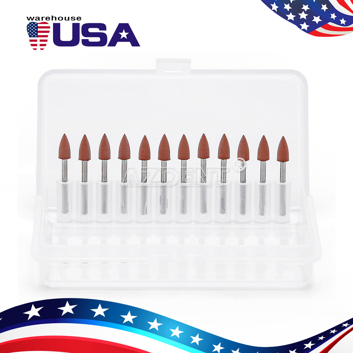 60PCS Dental Polishing Polishers Bur FG 1.6mm Mini Points Brownie Friction Grip