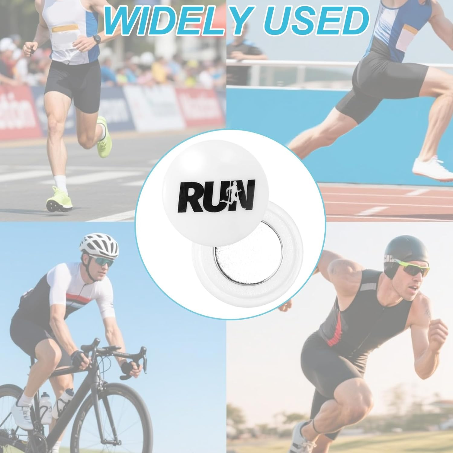4 Pairs Magnetic Race Bib Clips, Running Bib Holder Marathon Race Number Board S