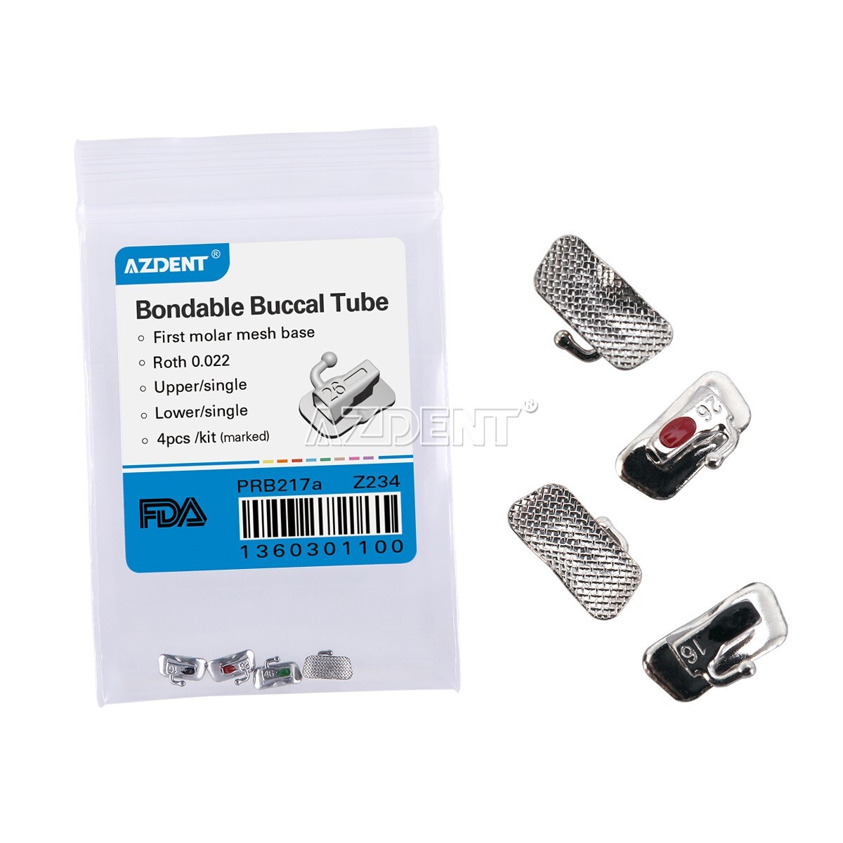 AZDENT Dental Ortho Buccal Tubes 1st/2nd Molar Tube Roth/MBT/ Edgewise 022/018