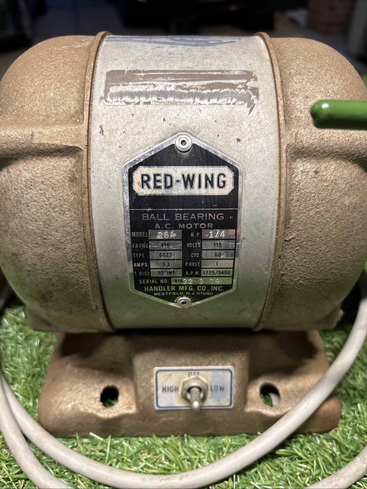 Red-Wing 26A 1/4 HP Handler Dental & Jewelry Lathe Polisher Ball Bearing -Tested
