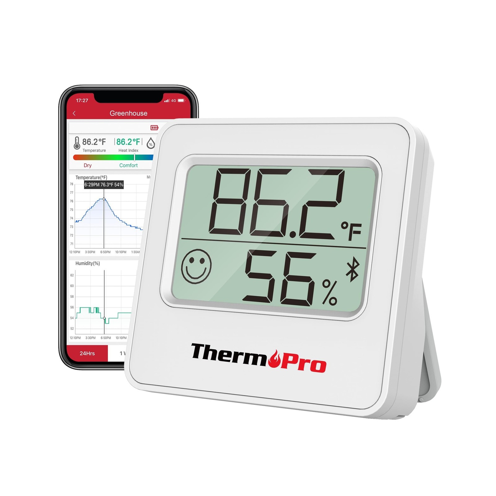 ThermoPro TP357 Digital Hygrometer Indoor Thermometer of 260FT, Blu… Fast Ship