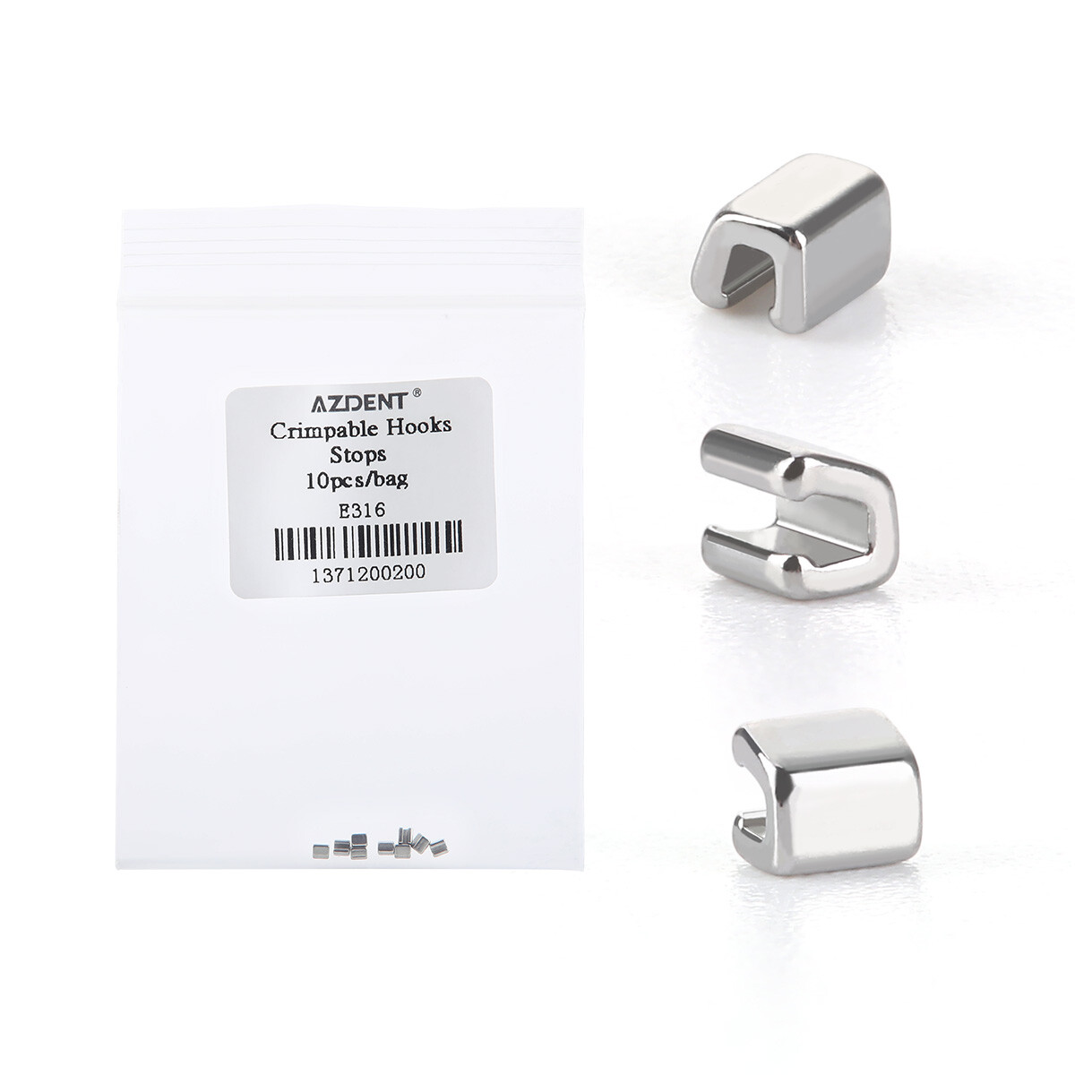 AZDENT Dental Ortho Crimpable Hook Stops Type Fixed on Arch Wires 10pcs/bag