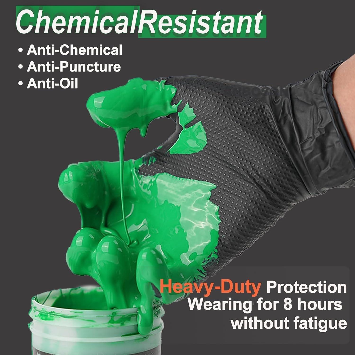 10mil Nitrile Gloves Thick,Industrial Disposable Gloves with Diamond Textured,He