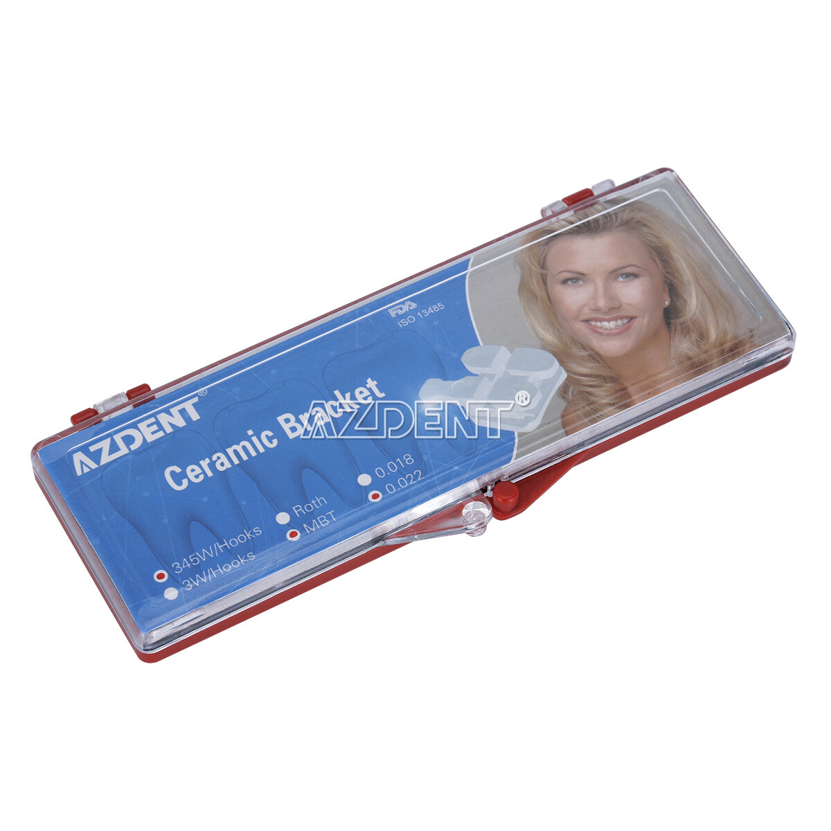 AZDENT Dental Orthodontic Ceramic Bracket Braces Roth MBT 0.022/ 018 Hooks 3 4 5