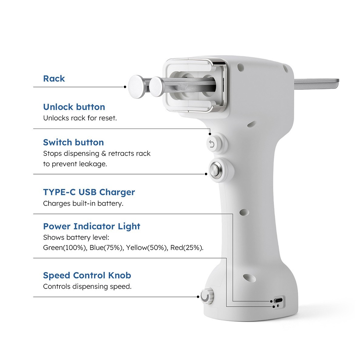 Dental Electric Impression Mixing Dispenser Gun 50ml 1:1/2:1/Impression Material