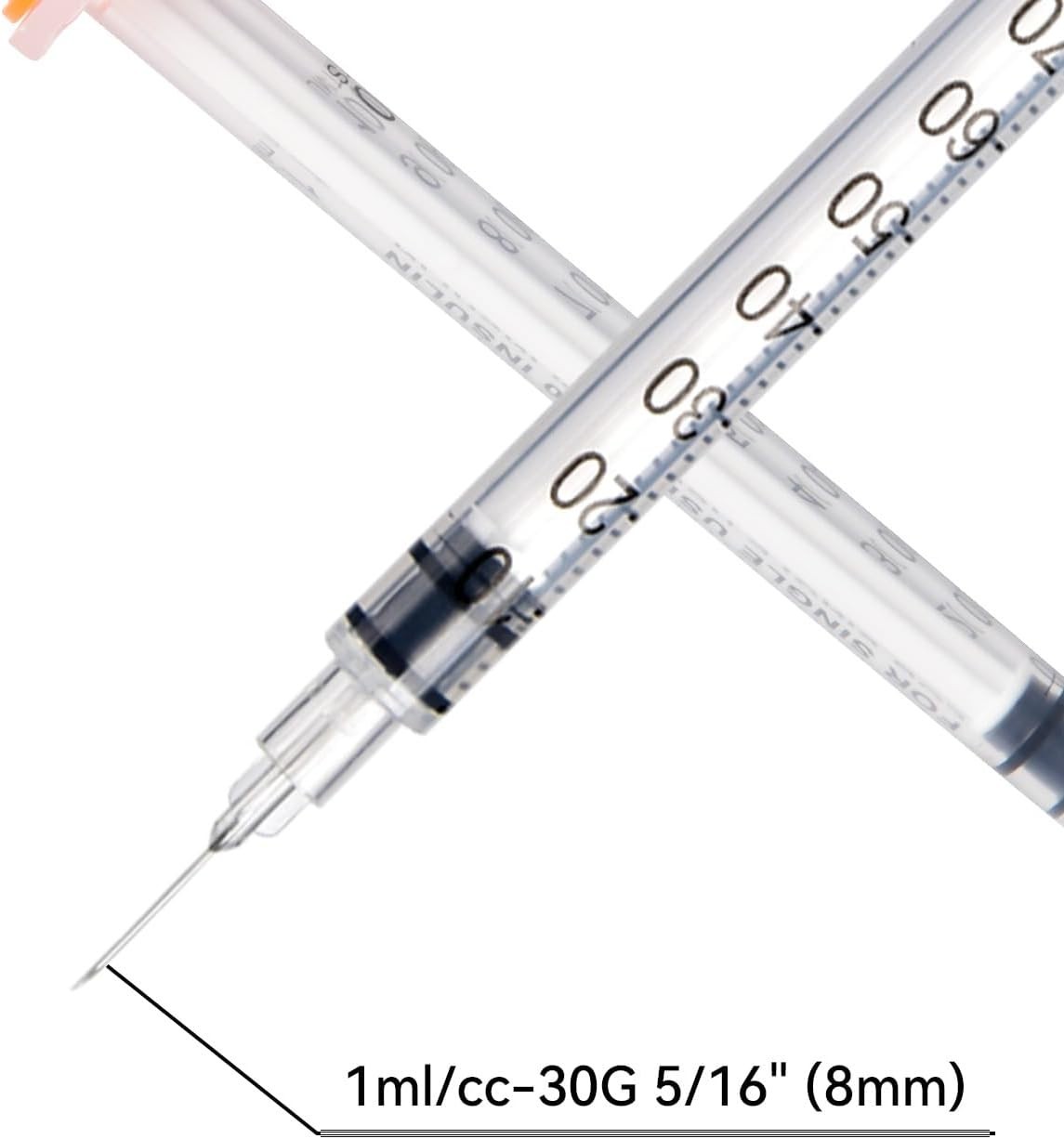 30 Pack U-100 Disposable Syringes with Leak-Proof Design – Precision Measurement