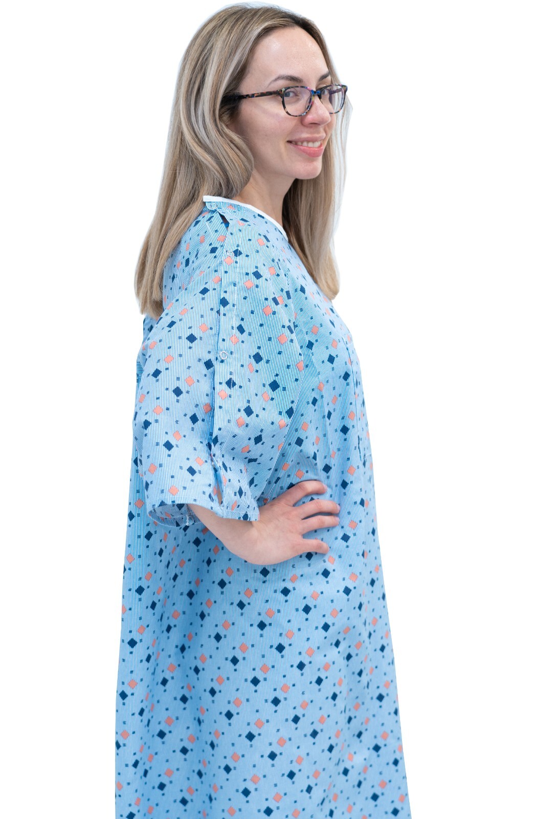 3 Pack – Unisex Hospital Gown IV Snap Sleeves – Fits Small to 2XL