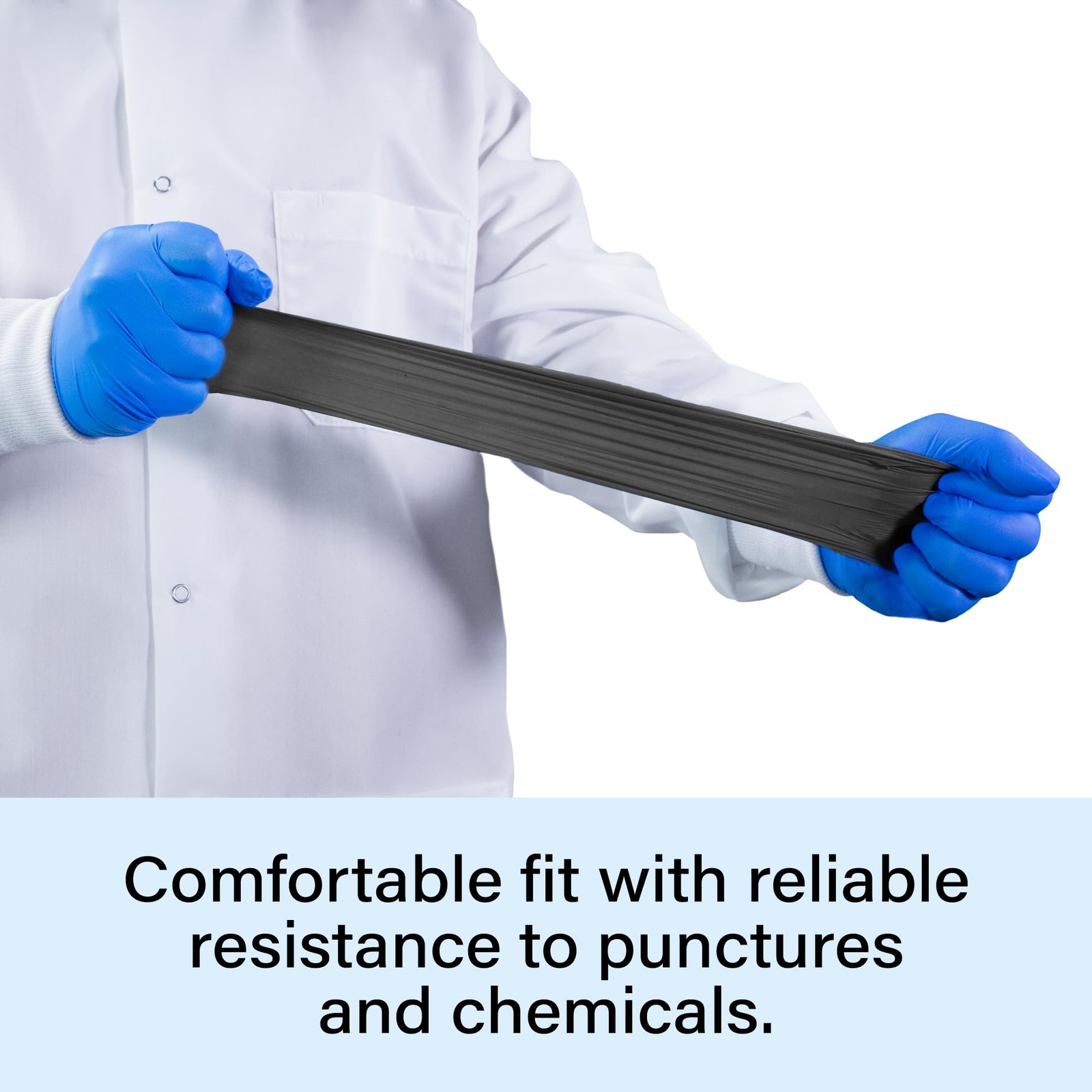 1st Choice Black Nitrile Gloves, Large, Box of 100, Disposable,