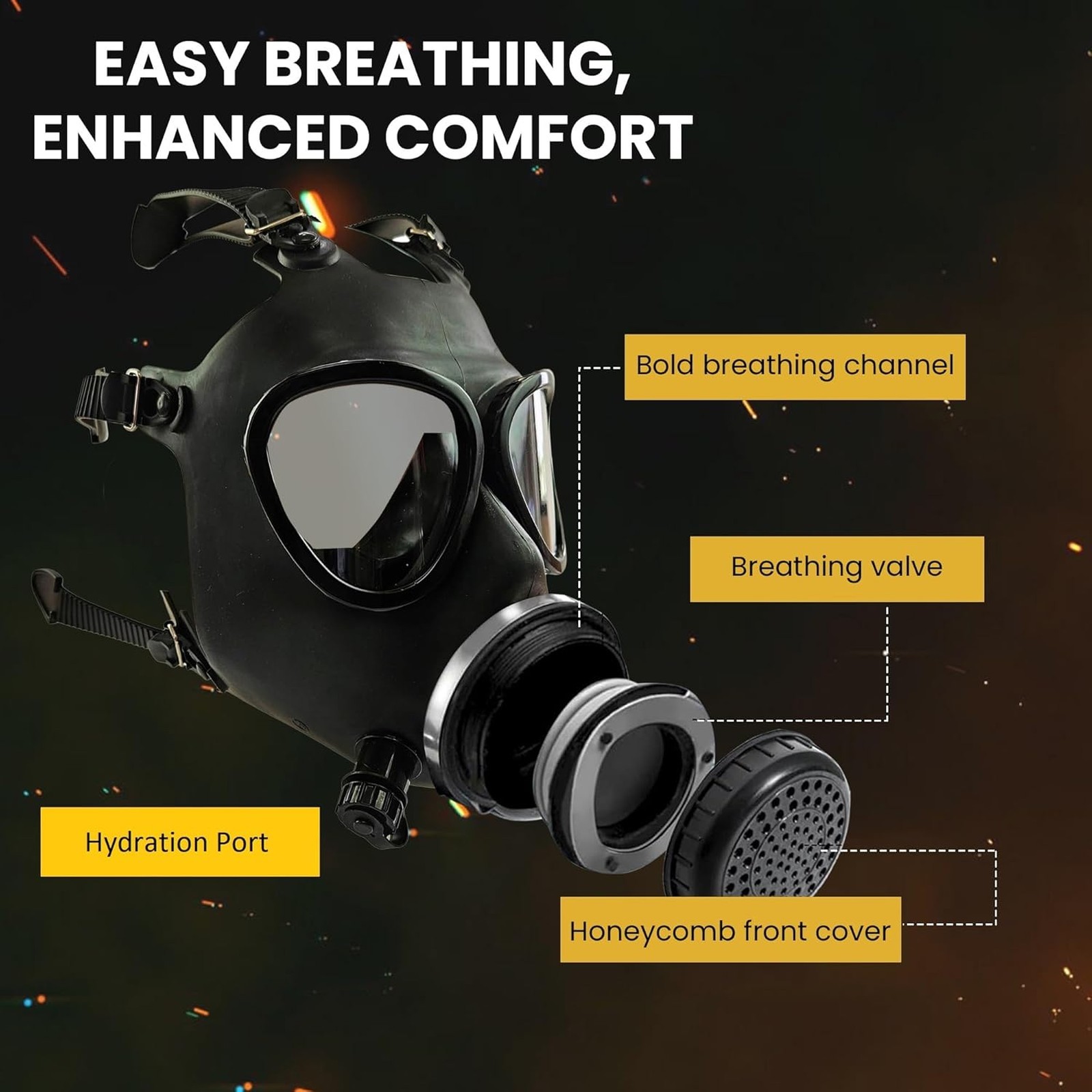 Gas Mask Respirator CBRN Face Mask Tactical Emergency Prep Paintball Halloween