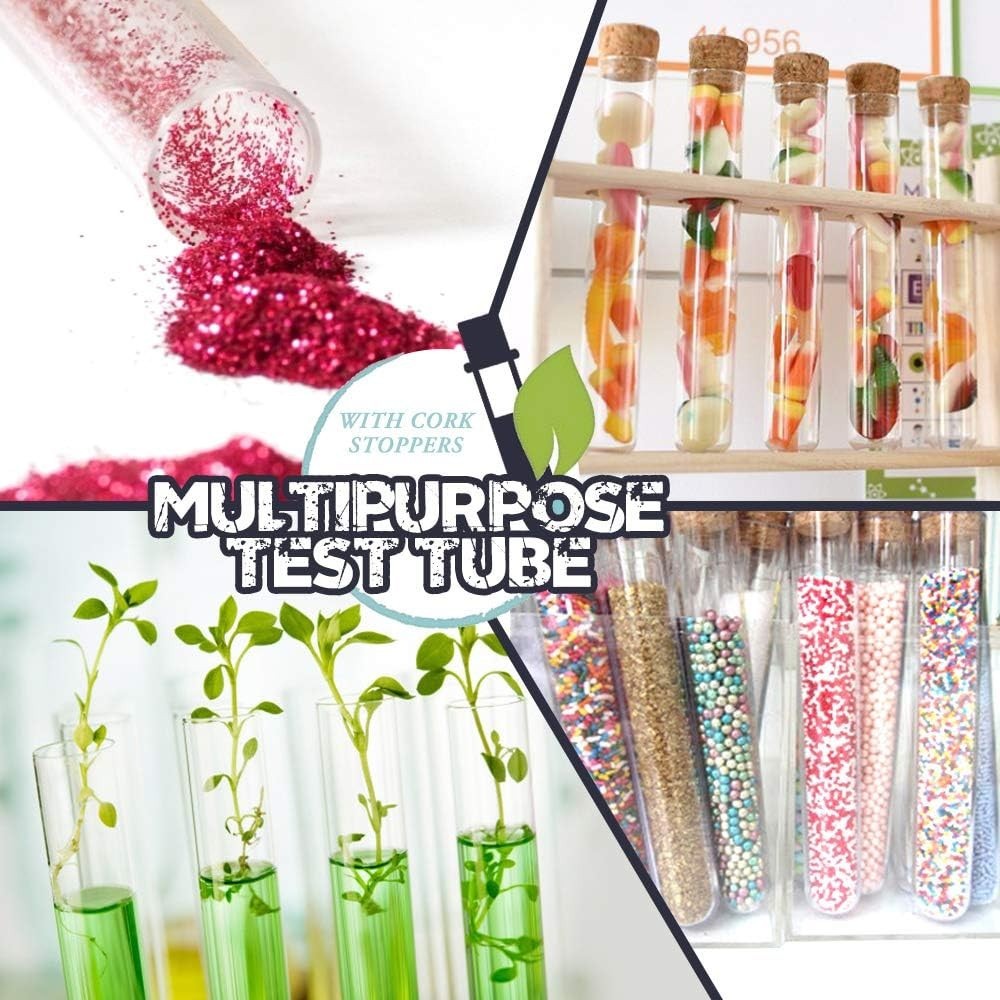 15-Piece Clear Tubes Set with Cork Stoppers – 15ml for Parties & Science