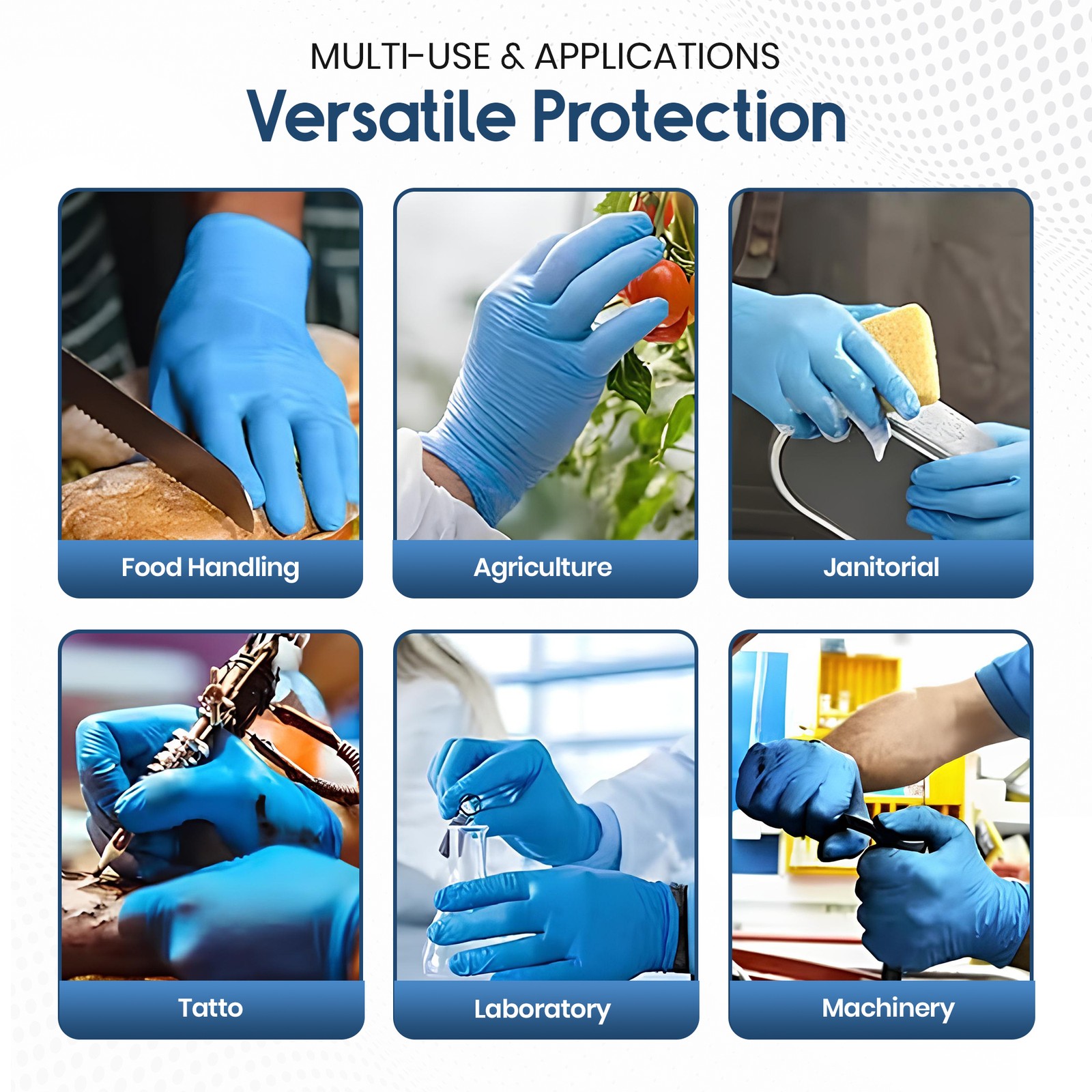 Nitrile Disposable Gloves 4 Mil Powder Free Latex Free Exam Medical Blue