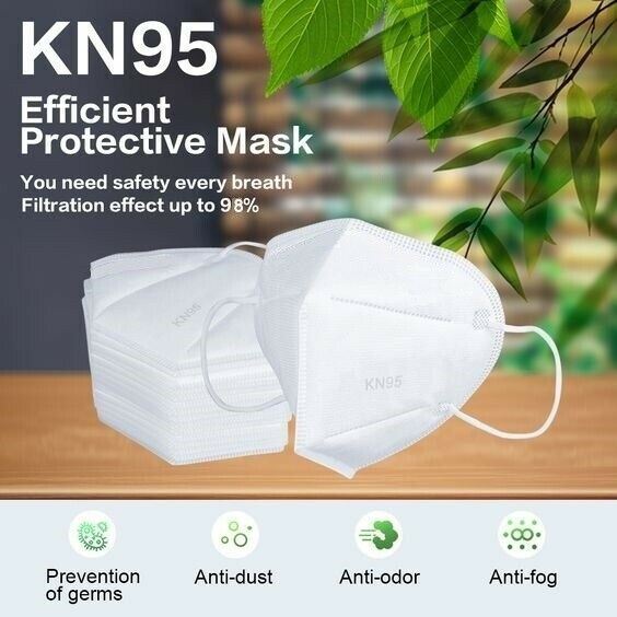 1-200 Blanco KN95 Mascarilla 5 capas Aprobación C.E FFP2 BFE 95% PM 2.5