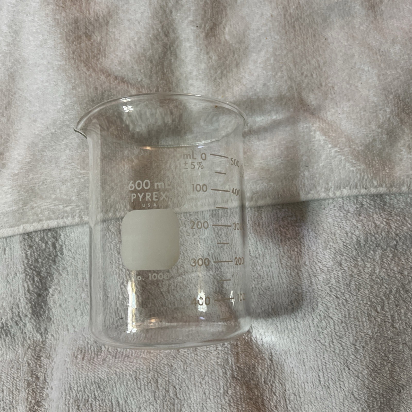 Corning PYREX Glass 600mL Double Graduated Low Form Griffin Beaker No. 1003 USA